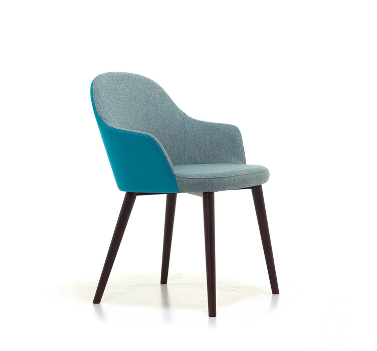 Кресло Cocktail 2476 Light-Blue/Wenge (2476.225PO FWN006)1